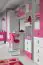 Nursery - Wardrobe "Felipe" 05, Pink / White - Measurements: 190 x 45 x 40 cm (H x W x D)