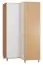 Hinged door cabinet / Corner wardrobe Arbolita 18, Colour: Oak / White - Measurements: 195 x 102 x 104 cm (H x W x D)