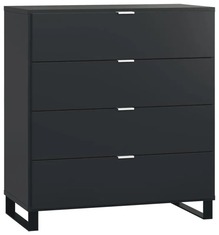 Chest of drawers Chiflero 07, Colour: Black - Measurements: 100 x 90 x 47 cm (H x W x D)