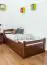 Children's bed / Youth bed "Easy Premium Line" K1/2h incl. trundle bed frame and cover plates, solid beech wood, dark brown - 90 x 200 cm 