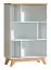 Bookcase Panduros 06, Colour: White Pine / Brown Oak - Measurements: 128 x 80 x 40 cm (H x W x D)