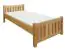 Single bed / day bed solid, natural beech wood 107, including slatted frames - Dimensions: 90 x 200 cm