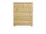 Chest of drawers 019, solid pine wood, clearly varnished, 6 drawer - size H122 x W100 x D42 cm