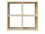 Wall shelf solid, natural pine wood Junco 290 - Dimensions 60 x 64 x 20 cm