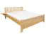 Single bed 67A, solid pine wood, clearly varnished, incl. slatted bed frame - size 140 x 200 cm
