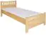 Single bed 68C, solid pine wood, clearly varnished, incl. slatted bed frame - size 100 x 200 cm