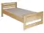 Single bed / Guest bed 72C, solid pine, clear finish, incl. slatted bed frame - 100 x 200 cm