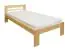 Single bed / Guest bed 74C, solid pine, clear finish, incl. slatted bed frame - 100 x 200 cm