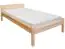 Single bed / Guest bed 86C, solid pine wood, clear finish, incl. slatted bed frame - 100 x 200 cm