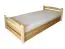 Single bed / Storage bed solid, natural pine wood 92, includes slatted frame - Dimensions: 90 x 200 cm