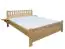Double bed / day bed solid, natural beech wood 108, including slatted frame - Dimensions: 160 x 200 cm