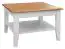 Coffee table Gyronde 29, solid pine wood wood wood wood wood wood, Colour: White / Oak - 70 x 70 x 48 cm (W x D x H)