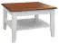 Coffee table Gyronde 29, solid pine wood wood wood wood wood wood, Colour: White / Wallnut - 70 x 70 x 48 cm (W x D x H)