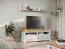 TV base cabinet Bresle 07, solid pine wood wood wood wood wood, Colour: White / Nature - Measurements: 58 x 155 x 48 cm (H x W x D)