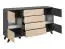 Sideboard / chest of drawers Takle 06, color: anthracite / oak Kronberg - Dimensions: 102 x 160 x 40 cm (H x W x D), with six compartments