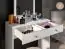 Dressing table Collegedale 01, Colour: White - Measurements: 140 x 80 x 40 cm (H x W x D), with 2 drawers and mirror.
