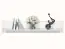 Suspended rack / Wall shelf Roanoke 09, Colour: White / Glossy White - Measurements: 23 x 120 x 22 cm (H x W x D)
