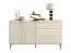 Sideboard Petkula 04, Colour: Light Beige - Measurements: 85 x 160 x 40 cm (H x W x D), with 2 doors, 3 drawers and 2 compartments.