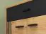 Shoe cabinet Lautela 05, color: oak / black - Dimensions: 91 x 70 x 34 cm (H x W x D), with 1 drawer, 2 doors and 4 compartments