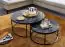 Living room table set of 2 round, color: marble look / black - Dimensions: 80 x 80 x 36 cm and 60 x 60 x 26 cm (W x D x H)