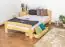 Single bed / Guest bed A6, solid pine wood, clearly varnished, incl. slatted frame - 120 x 200 cm
