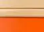 Bedside table Milo 10, Colour: Nature / Orange, solid pine wood - Measurements: 56 x 38 x 40 cm (H x W x D)