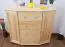 Sideboard 053, 4 drawer, 2 door, solid pine wood, clearly varnished - 100H x 118W x 47D cm 
