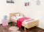 Children's bed / Teen bed solid, natural beech wood 116, including slatted frame - Measurements 90 x 200 cm