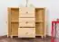 2 Door, 3 Drawer, Storage Cabinet Junco 177, solid pine wood, clearly varnished – H78 x W90 x D60 cm