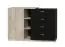 Chest of drawers Menen 05, Oak / Black - Measurements: 85 x 120 x 40 cm (H x W x D)