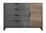 Chest of drawers Bassatine 07, Colour: rustic Oak / Grey / Black - Measurements: 99 x 138 x 40 cm (H x W x D)