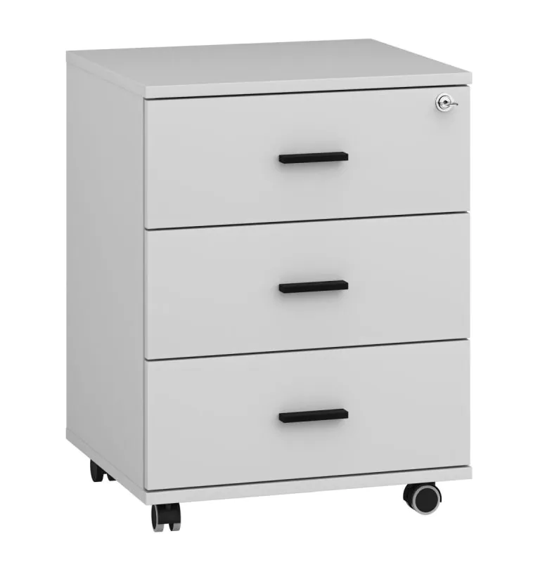 Toivala 09 mobile pedestal, color: light grey - Dimensions: 60 x 46 x 41 cm (H x W x D), with 3 drawers