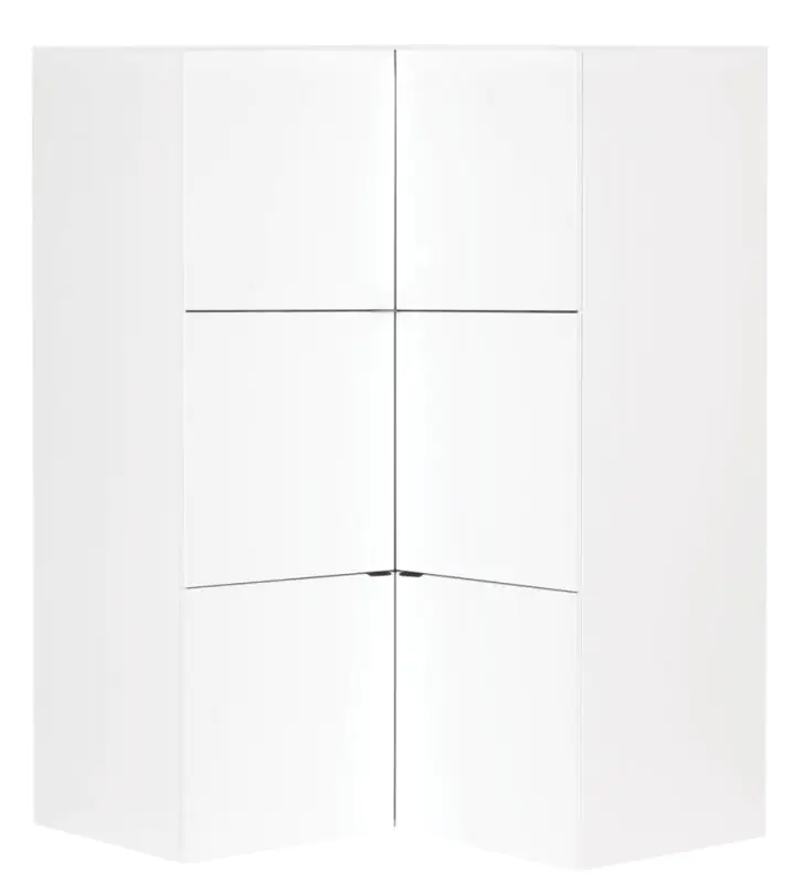Children's room - Corner Wardrobe Marincho 11, Colour: White - Measurements: 159 x 105 x 106 cm (h x w x d)