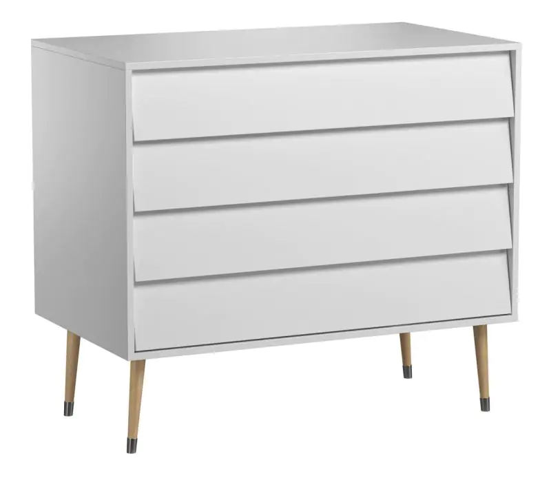 Chest of drawers Peetu 01, Colour: White - Measurements: 90 x 100 x 56 cm (H x W x D)