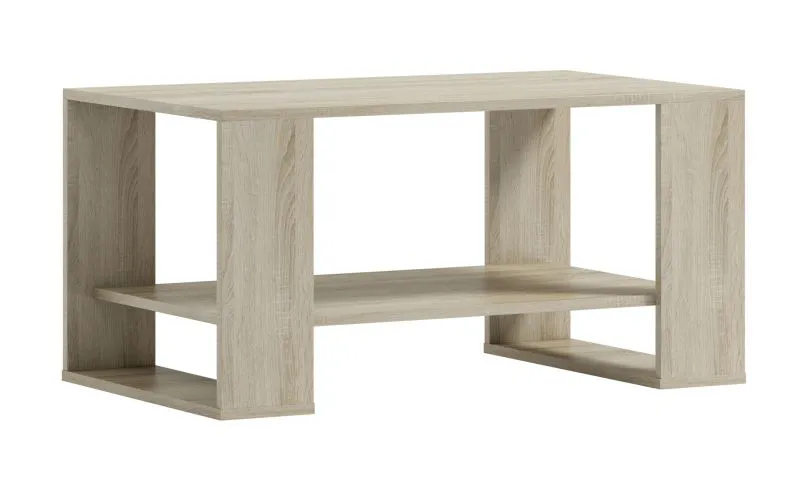 Coffee Table Sonoma Oak | 1 Shelf | Wide Legs | 50 x 100 x 60 cm | Sturdy Modern Sofa Table
