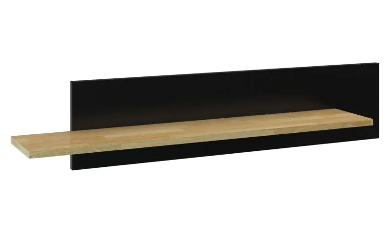 Suspended Rack "Lipik" 60 | Oak / Black | Partial Solid Wood | 22 x 106 x 20 cm
