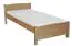 Single bed / Day bed solid, natural beech wood 117, incl. slatted frame- Dimensions 120 x 200 cm