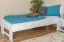 Single bed 111, solid beech wood, white finish - 80 x 200 cm