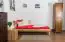 Platform bed / Solid wood bed Wooden Nature 03, solid oak wood, oiled - 100 x 200 cm