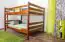 Adult bunk beds ' Easy Premium Line ' K16/n, head and foot part straight, solid beech wood cherry tree color - lying surface: 140 x 200 cm, divisible