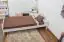 Single bed A11, solid pine wood, white, incl. slatted frame - 90 x 200 cm