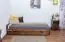 Single bed A9, solid pine wood, nut finish, incl. slatted frame - 90 x 200 cm 