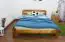 Single bed A5, solid pine wood, oak finish, incl. slatted bed frame - 140 x 200 cm