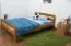 Single bed A6, solid pine wood, oak finish, incl. slatted frame - 140 x 200 cm