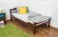 Children's bed / Youth bed "Easy Premium Line" K1/2n, solid beech wood, dark brown - 90 x 200 cm