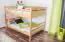Adult bunk Bed ' Easy premium line ' K16/n, head and foot part straight, solid beech wood natural - lying surface: 120 x 190 cm, divisible