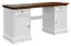 Desk Gyronde 23, solid pine wood wood wood wood wood wood, Colour: White / Wallnut - 77 x 155 x 53 cm (H x W x D)