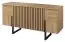 Chest of drawers Slatina 08, Colour: Oak / Black, part solid wood - Measurements: 71 x 140 x 45 cm (H x W x D)