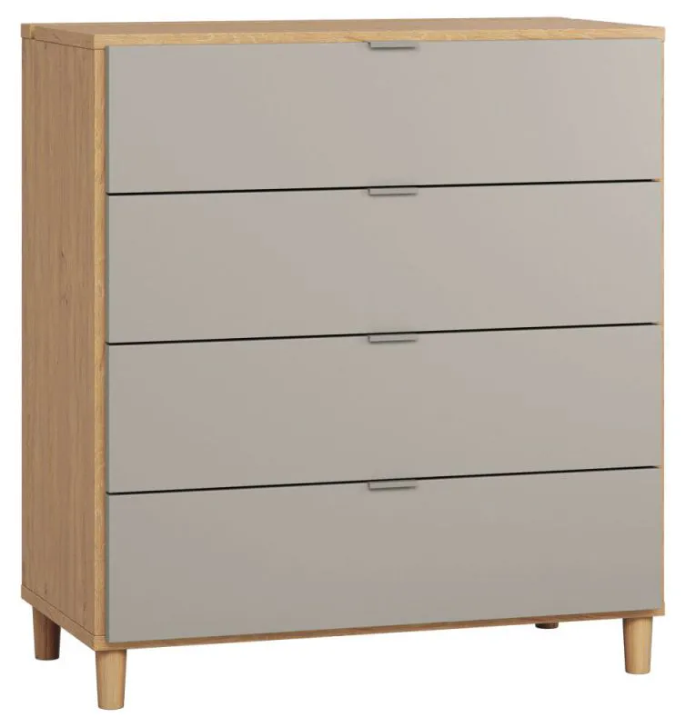 Dresser Nanez 08, Colour: Oak / Grey - Measurements: 100 x 90 x 47 cm (h x w x d)