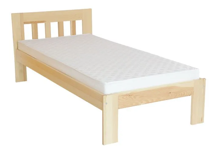 Children's bed / Youth bed 76A, solid pine, clear finish, incl. slatted bed frame - 80 x 200 cm